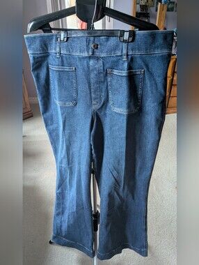 SPANX Indigo Wide-Leg Flare Jeans